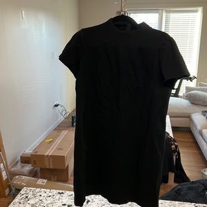 High neck black dress